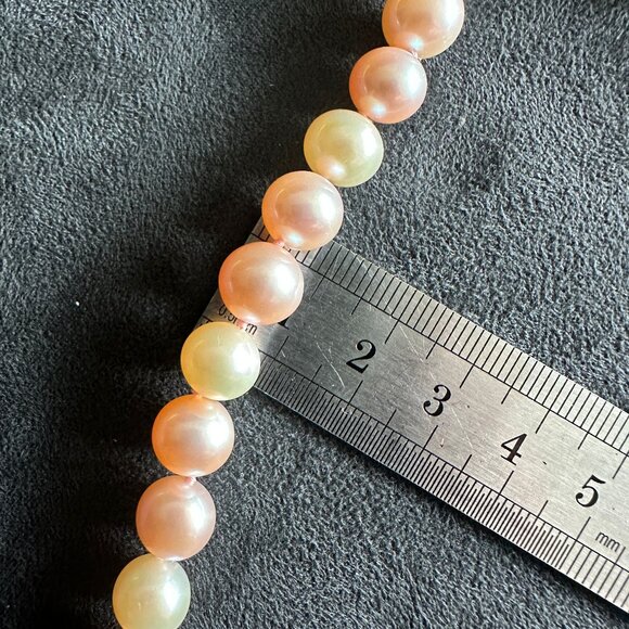 David Yurman Bijoux Pastel Pink & White Pearl Necklace w/ Diamonds - 9mm - 16" - Picture 13 of 14